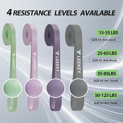 LEEKEY Resistance Bands, Exercise Bands with Handles,Pull Up Assist Bands - Band Set with Door Anchor - Bands for Working Out,Band for Men and Women Fitness Training,Home Workouts
