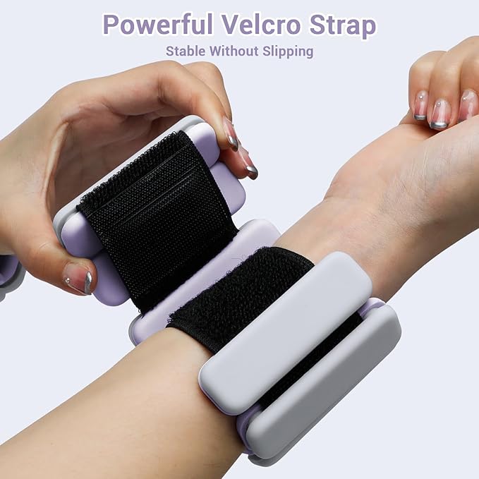 Sportneer Wrist & Ankle Weights for Women Men - 1 Pair (1 lb/2 lb Each) | Adjustable Weighted Bracelet Silicone Bangles for Yoga, Dance, Pilates, Cardio, Aerobics, Gym, Pool Exercises and Jogging
