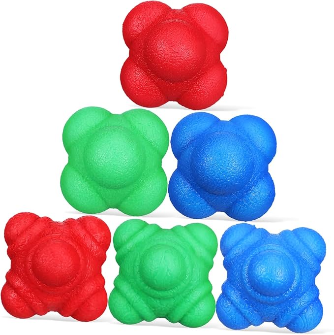 BESTonZON 6pcs Agility Reaction Training Hexagonal for Hand-Eye Coordination and Elastic for Sports Training Lightweight for Boys and Girls and Adults