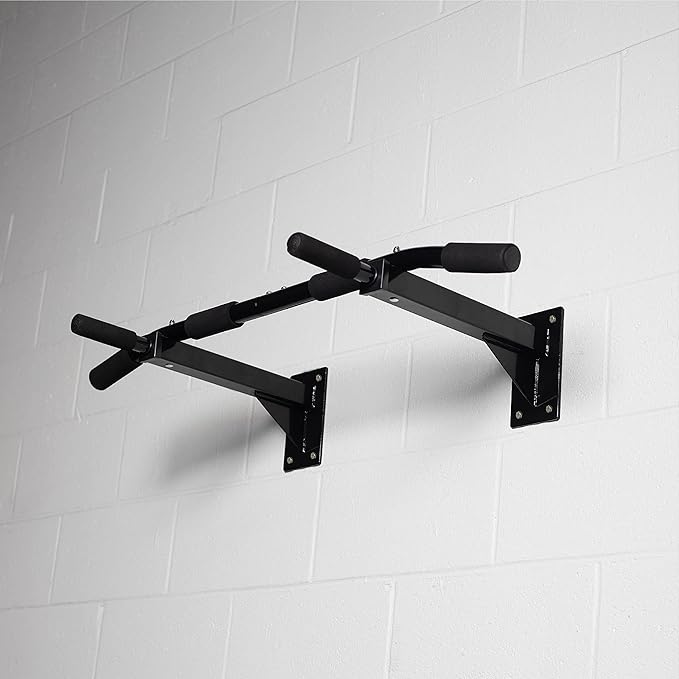 Titan Fitness 3 Position Wall Mounted Pull Up Bar ChinUp Mount Foam Grip Handles Multi Function Home Gym Exercise