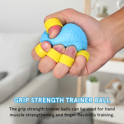 Luxshiny Grip Strength Trainer and Hand Exercise Balls Set, 10lb 20lb Resistance, Finger Strengthener for Physical Therapy and Forearm Workout, Portable Handgrips for Strength Training