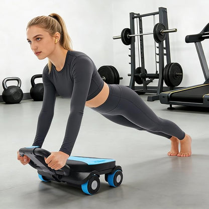 Ab Roller Wheel, 4-Wheel Abdominal & Core Strength Trainer for Home Gym Fitness, Exercise Wheel with Knee Pad for Beginners to Advanced Users