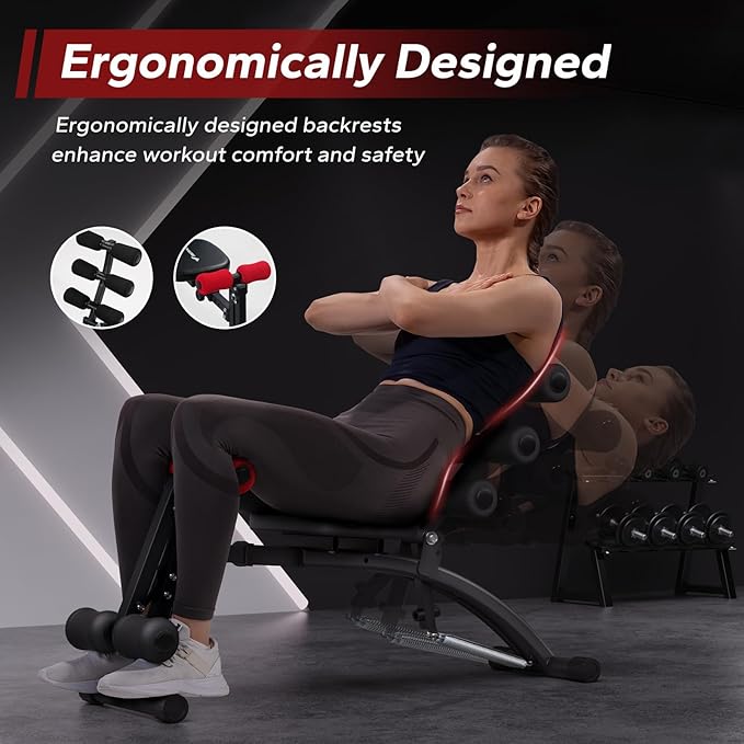 MERACH Ab Machine, Multi-Functional Adjustable Ab Trainer, Ab Workout Bench for Home Gym, Sit Up Machine for Abdominal, Exercise Chair for Full Body Workout