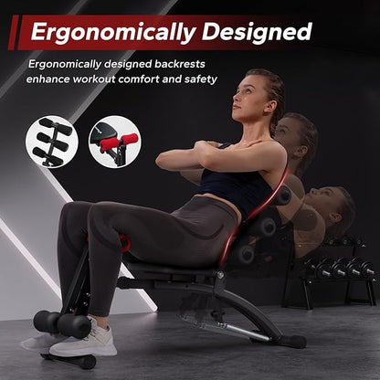 MERACH Ab Machine, Multi-Functional Adjustable Ab Trainer, Ab Workout Bench for Home Gym, Sit Up Machine for Abdominal, Exercise Chair for Full Body Workout