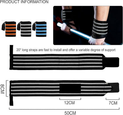 Wrist Wraps for Weightlifting 18" Professional Gym Wrist Straps for Lifting with Heavy Duty Thumb Loop Support for Powerlifting,Bench,Cross Training, Elastic Wrist Brace for Men Women Work Out