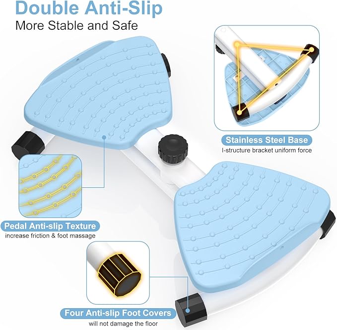 Waist Twister Machine Exercise, Ab Machine Adjustable Waist Twisting Fitness Tool，Noiseless Ab Twister Board for Women Men，Anti-Slip Home Gym Workout Equipment 300 lbs Weight Capacity