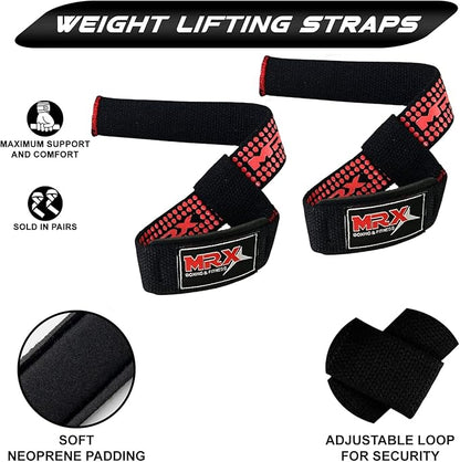 MRX Weight Lifting Bar Strap for Gym Workout Training Bodybuilding Deadlift Padded Straps Men/Women