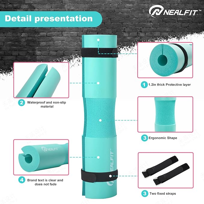 Barbell Pad Squat Pad for Squats—Squat Bar Pad—Great for Weightlifting,Lunges and Hip Thrusts—Foam Sponge Pad—Fit Standard and Olympic Bars Perfectly