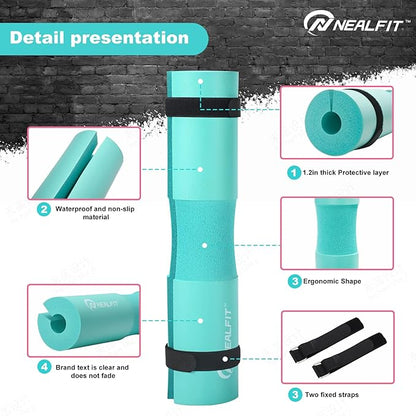 Barbell Pad Squat Pad for Squats—Squat Bar Pad—Great for Weightlifting,Lunges and Hip Thrusts—Foam Sponge Pad—Fit Standard and Olympic Bars Perfectly