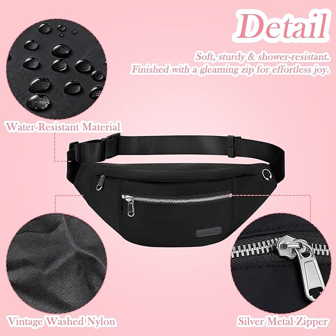 MAXTOP Large Crossbody Fanny Pack with 4-Zipper Pockets,Gifts for Enjoy Sports Festival Workout Traveling Running Casual Hands-Free Wallets Waist Pack Phone Bag Carrying All Phones