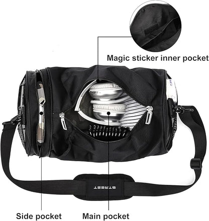 Small Sports Gym Bag Workout Lightweight Duffel Bags for Men and Women Black X-Small