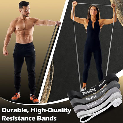 Resistance Bands for Exercise Working Out, 5-Level Pull-Up Assistance Full-Body Training Bands for Women Men Home Workouts, Physical Therapy, Strength Training