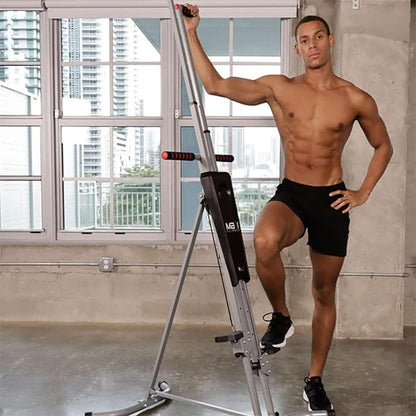 MaxiClimber 2.0 Vertical Climber ERS (Elastic Resistance System) - Easy to Assemble, Folding Exercise Machine Combines Cardio & Strength Training for a Low Impact, Full Body Workout - Free Fitness App
