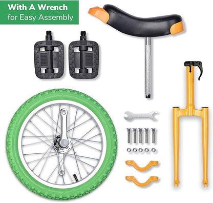 AW 16/18/20/24 Inch Wheel Outdoor Unicycle Adjustable Seat Exercise Bicycle Fit Adults Kids Outdoor Sports Fitness Exercise, for Choice