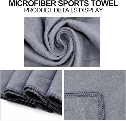 Quick D. Microfiber Gym Towels 16x27 Inch – 5 Pack, Quick Dry, Soft & Absorbent Workout Towels for Gym, Sports & Fitness (Grey)