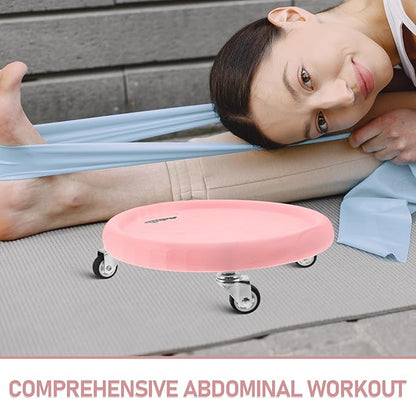 Artibetter Ab Roller Wheel with 4 Rollers and Knee Pad, Core Exercise Equipment for Home Fitness, Pink Fitness Slider Disc for Abdominal Workout and Strength Training