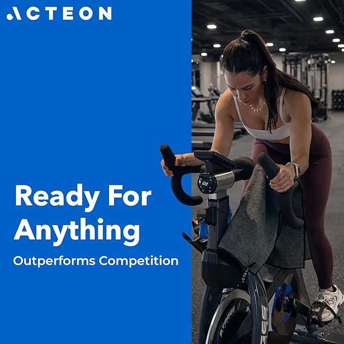 Acteon Microfiber Quick Dry Gym Towel, Silver ION Odor-Free Absorbent Fiber, Fast Drying, Men & Women Workout Gear for Body Sweat, Working Out, Towels Charcoal Grey