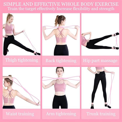 Figure 8 Fitness Resistance Band,Elastic Bands for Leg,Glute,Arm,Back Training Elastic Rope,Workout Chest/Shoulder Stretch Band,Home Gym Exercise Equipment for Yoga,Pilates,Stretching,Physical Therapy