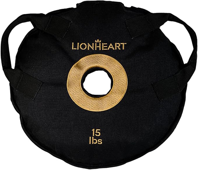 Lionheart Sand Bag Weight Plates Set | Sandbags for Working Out | Home Gym Bumper Plates | Travel-Friendly Sandbag for Fitness & Weight Training | Unfilled 10, 15, 25, 35, 45 lb Plates (Set of 2)
