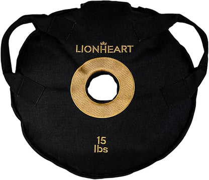 Lionheart Sand Bag Weight Plates Set | Sandbags for Working Out | Home Gym Bumper Plates | Travel-Friendly Sandbag for Fitness & Weight Training | Unfilled 10, 15, 25, 35, 45 lb Plates (Set of 2)