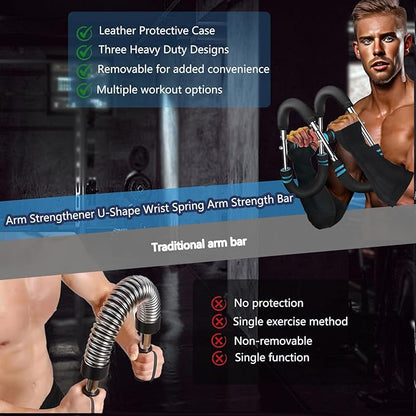 Twister Arm Trainer- Adjustable Resistance (60-110 lbs), Portable Upper Body Workout Equipment for Chest, Back, Shoulder, Home Gym Strength Training with Detachable Cuffs for Men & Women