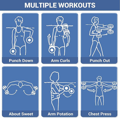 Sportneer Water Weights Aquatic Exercise Dumbbells Water Dumbbell Aerobics Workouts Set of 2 EVA Foam Pool Weights Dumbbells Set Aqua Fitness Barbells Equipment for Water Aerobics Weight Loss