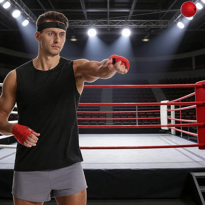 Boxing Reflex Ball Headband Set, Reaction Fitness Training, Boxing Reflex Ball with Adjustable Headband, Training Set with Material, Fitness Accessories, Equipment for Travel Dorm Gym Men Women