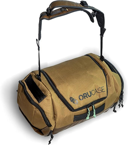 Orucase Janus Duffel Backpack for Cyclists - Gym Duffle Bag for Men & Women with Straps - Water Resistant Duffle Backpack for Travel - 55 L - Coyote