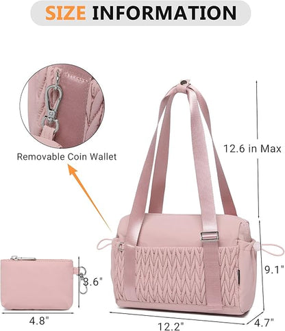 Small Gym Bag for Women Quilted Mini Tote with Wet Compartment and Coin Purse, Cute Duffle Bag for Girls Workout Sport Travel