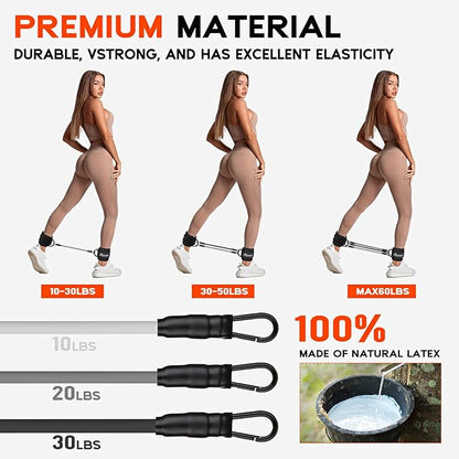 HPYGN Ankle Resistance Bands, Ankle Bands for Working Out with Cuffs, Resistance Bands for Leg Butt Training Workout Equipment for Kickbacks Hip Gluteus Training, Ankle Strap with Exercise Bands