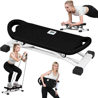 Ski Balance Trainer Machine with LCD Display, Low Impact Cardio & Core Workout Equipment for Home, Adult Balance Board for Full Body, Stability and Coordination Training