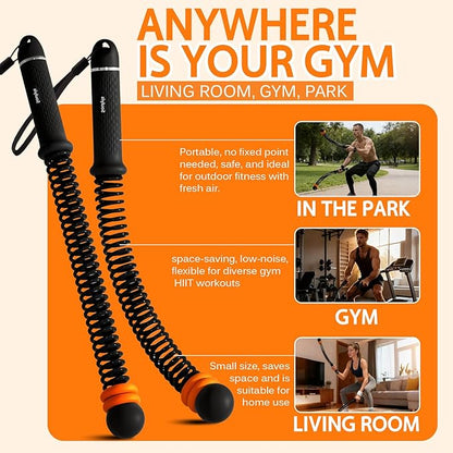 Soulyis Adjustable Ropeless Battle Ropes for Quiet Home Gym - Cordless Training Rope, Weighted Workout Ropes for HIIT, No-Jump Training & Full-Body Exercise,Fitness Equipment (Advanced Pink)