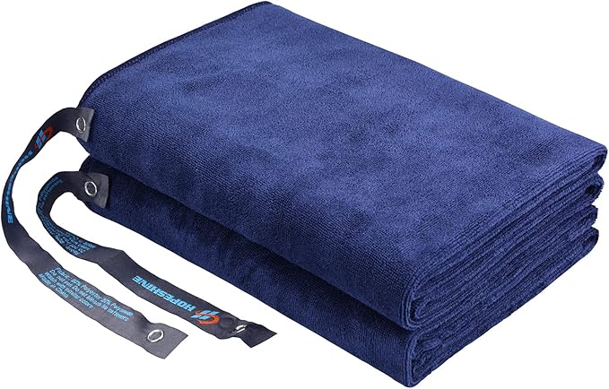HOPESHINE Gym Towels for Men 20inch X 40inch Women Sweat Large Working Out Microfiber Sports Fast Drying Absorbent Compact Camping, Hiking, Backpacking, Yoga, Travel, Exercise 2-Pack Navy