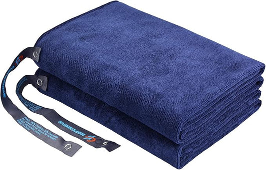 HOPESHINE Gym Towels for Men 20inch X 40inch Women Sweat Large Working Out Microfiber Sports Fast Drying Absorbent Compact Camping, Hiking, Backpacking, Yoga, Travel, Exercise 2-Pack Navy