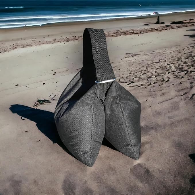 Sandbaggy Saddle Sandbags (Black) - Comes Pre Filled with 15 lbs. of Sand (25 lb. Weight Capacity) - Weights for Photography, Tents, Outdoor Equipment