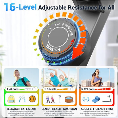 ANCHEER Elliptical Exercise Machine, Elliptical Trainer for Home Gym Exercise Equipment 550Lbs Max Weight, Ultra-Silent Elliptical Machine 16 Resistance Levels Pulse Rate Grips