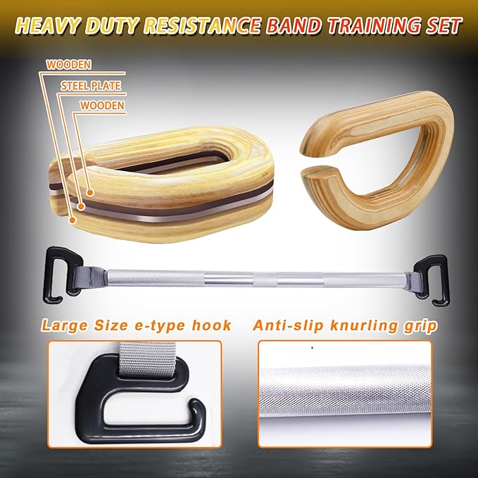 J Bryant Bamboo Resistance Band Workout Platform - Complete Set with Tube Bands, Handles, Bar & Loop Hooks for Full-Body Strength, Rehab, Mobility & Functional Training
