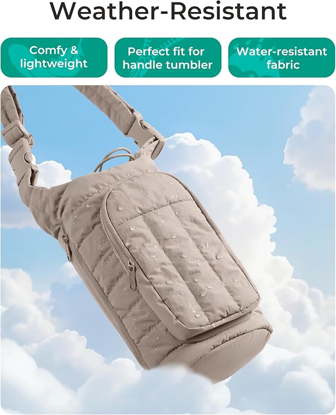 BAGSMART Water Bottle Holder Bag with Strap, 40/32 oz Crossbody Bag Gym Accessories, Sling Purses for Women