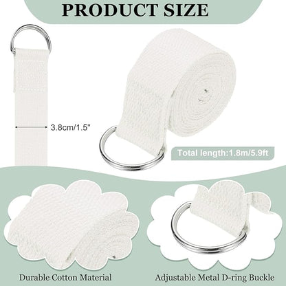 Yoga Strap for Stretching, Athletic Stretch Band with Adjustable Metal D Ring Buckle Yoga Bands