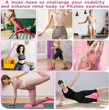 15 Pcs Home Pilates Essentials Kit for Women,Pilates Kit with 9 Inch Yoga Ball,Pilates Ring,Resistance Bands,Jump Rope,Workout Sets for Women,Pilates Equipment Set for Starter Toning Workout at Home