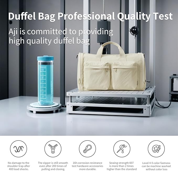 Aji Foldable Gym Bag for Women Men with Shoes Compartment, 3 in 1 Carry on Travel Duffel Bag with Trolley Sleeve, Lightweight&Water Resistant Duffel Bag for Travel, Sports, Fitness&Workout,Baby Yellow
