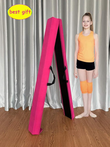MARFULA 6 FT / 8 FT / 9 FT Folding Gymnastics Beam Foam Balance Floor Beam - Extra Firm - Suede Cover - Anti Slip Bottom with Carry Bag for Kids/Adults Home Use