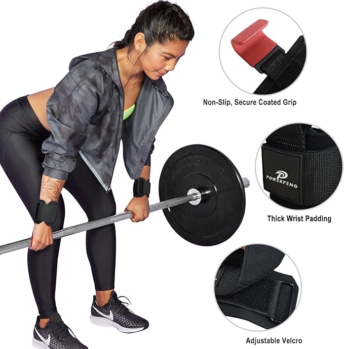 Lifting Hooks for Weight Lifting: Weightlifting Hooks Wrist Straps Hand Grip Support for Deadlift Weightlifting Gym Gloves for Men & Women