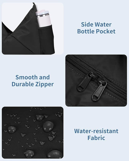 Ceneda Large Gym Bag for Women with Hidden Yoga Mat Holder & Shoe Compartment & Wet Pocket, Sports Duffle Bag for Travel