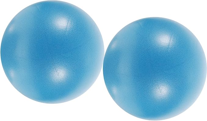 2pcs Small Pilates Exercise Balls 10-inch Non-Burst Yoga Balls for Core Training, Physical Therapy, Balance Workouts at Home Gym, Blue