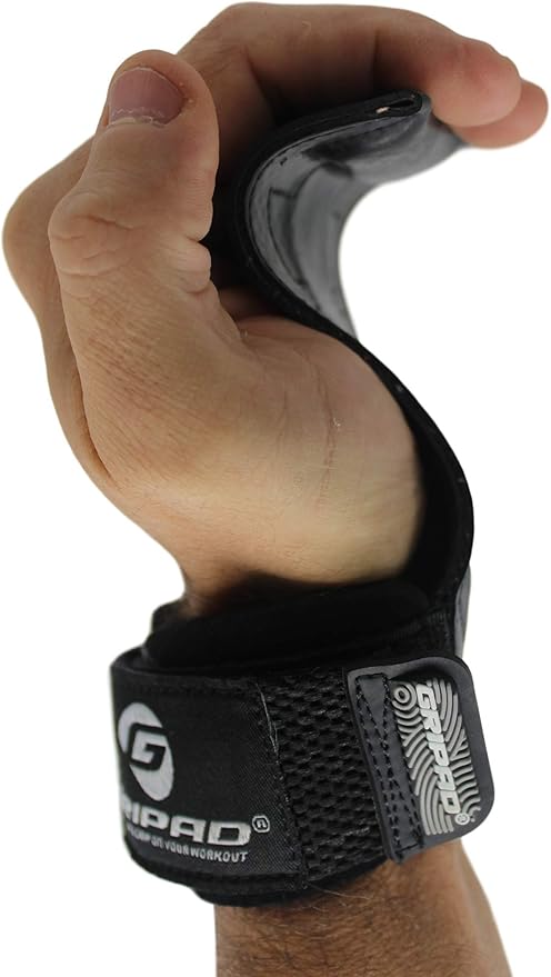 Gripad PRO Weight Lifting Gloves | Heavy Duty Straps | Alternative Power Lifting Hooks | Best for Deadlifts | Adjustable Neoprene Padded Wrist Wraps Support Bodybuilding