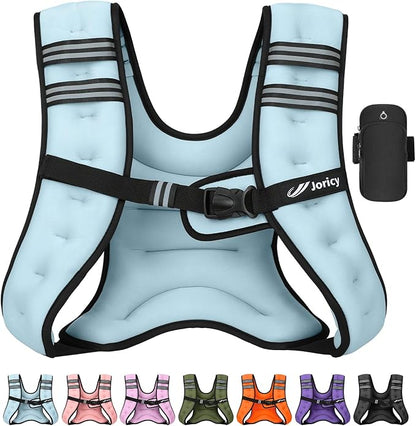 Weighted Vest Woman 5lb/8lb/10lb/12lb/15lb/20lb/25lb/30lb Weight Vest for Women Men, Rucking Vests with Reflective Stripe for Running Workout Walking Strength Training Weight Loss Fitness Weightlifting