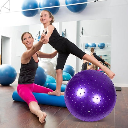 Exercise Balls Physical Therapy, Extra Thick Anti-Burst Non-Slip Yoga Ball with Quick Pump Yoga Ball for Pregnancy Fitness Pilates Stretching & Core Balance Stability Home Office Gym Workout