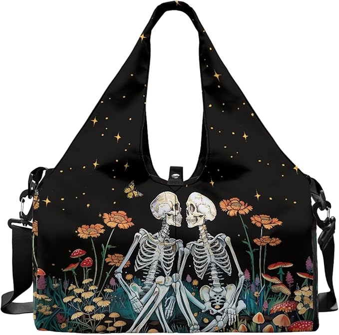Gym Bag with Yoga Mat Holder Large Tote Bag With Multi Pockets for Women Men Dry Wet Separated Pocket Carryall Yoga Tote Bag for Pilates Travel Workout Office