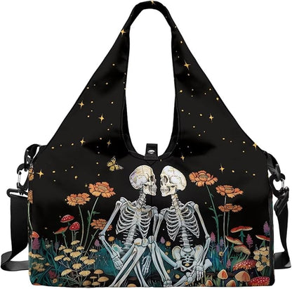 Gym Bag with Yoga Mat Holder Large Tote Bag With Multi Pockets for Women Men Dry Wet Separated Pocket Carryall Yoga Tote Bag for Pilates Travel Workout Office